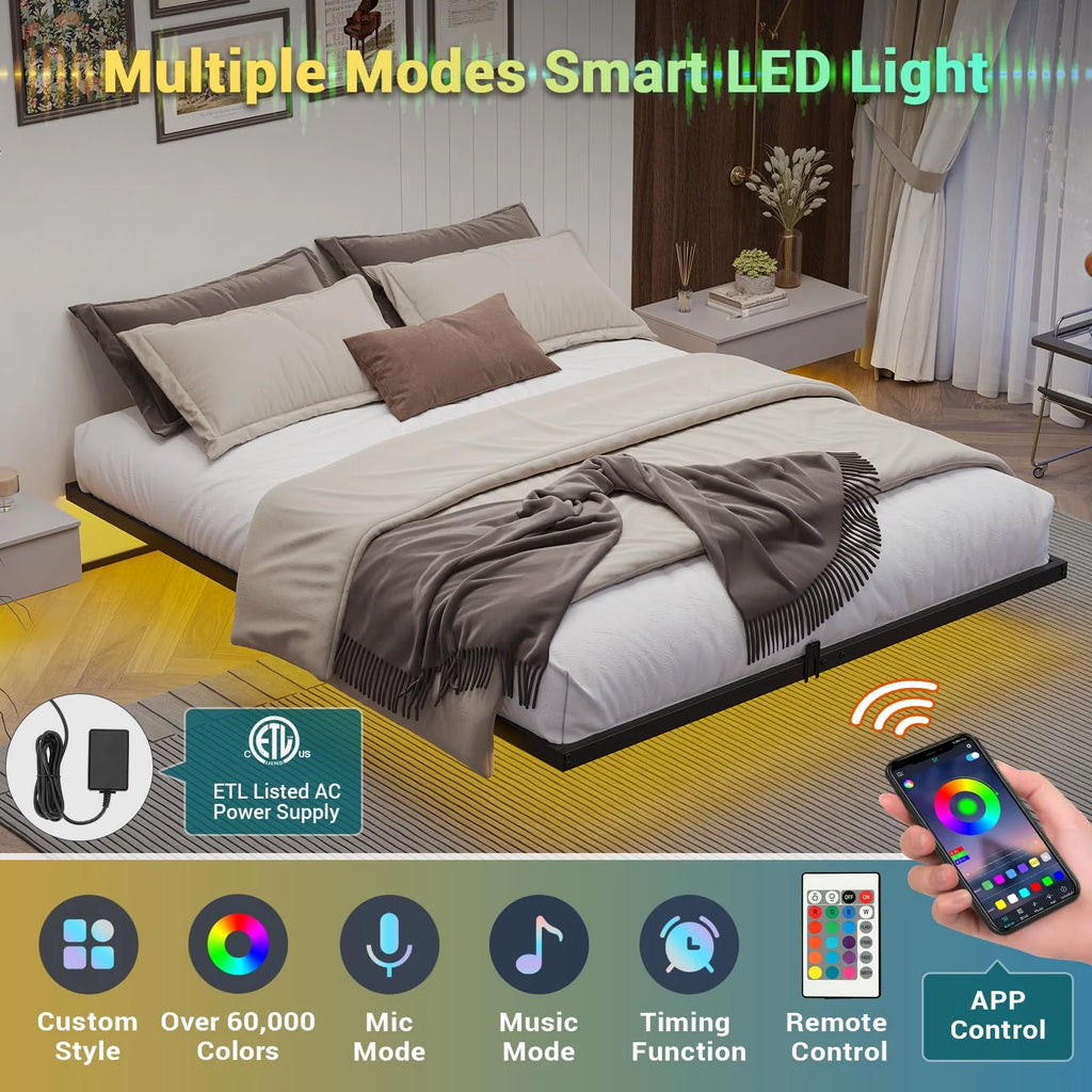 Queen Bed Frame with LED Lights C451948