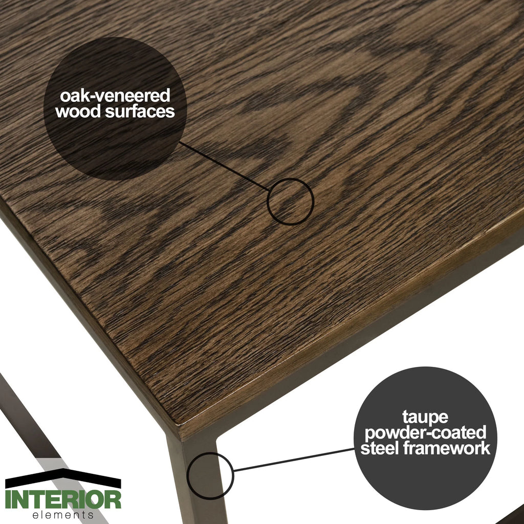 Brown Set of 3 Nesting Coffee Table D794