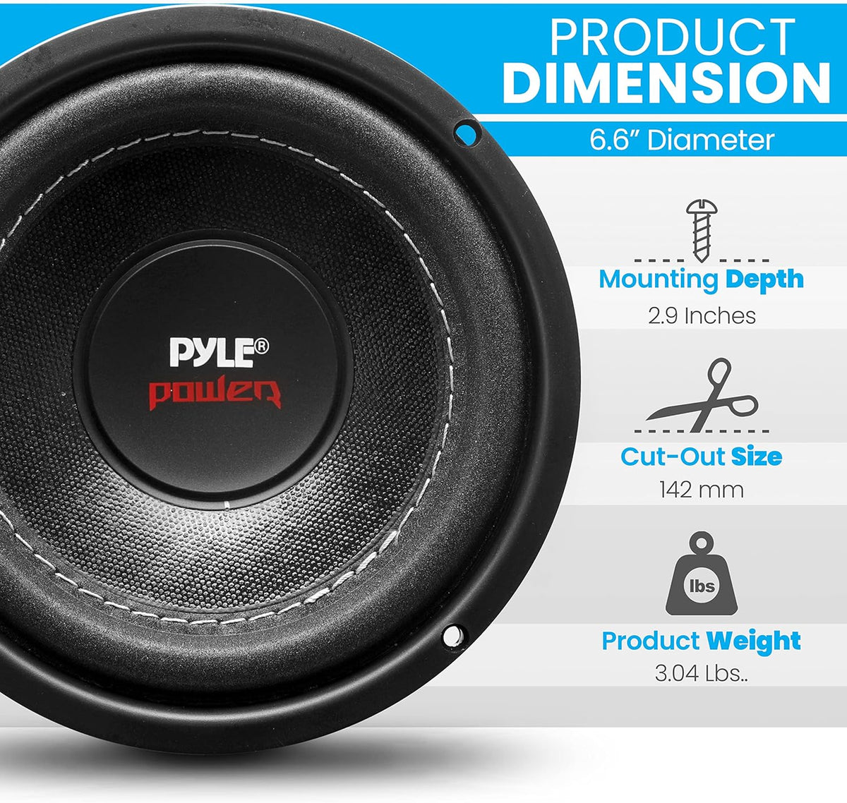 6.5 Dual Voice Coil 4 Ohm 600 Watt Car Subwoofer P90633