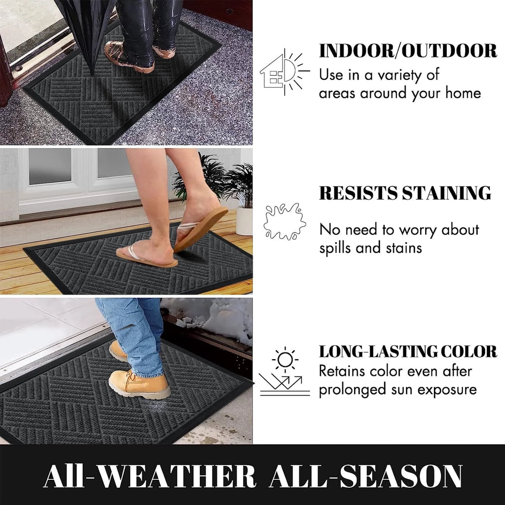24''x35.4'' Gray Rubber Backing Doormat S243