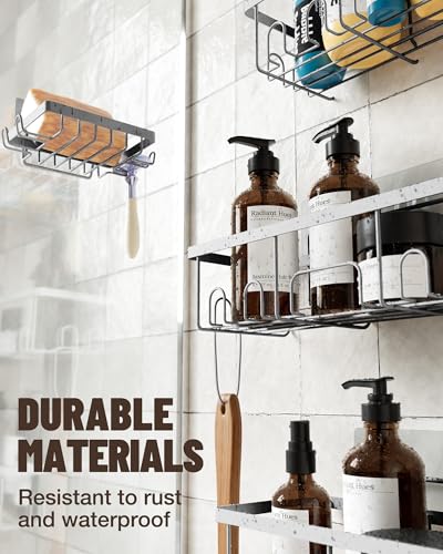 Black 6-Pack Adhesive Shower Caddy C611153