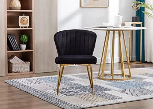 Velvet Accent Chair with Golden Metal Legs G323