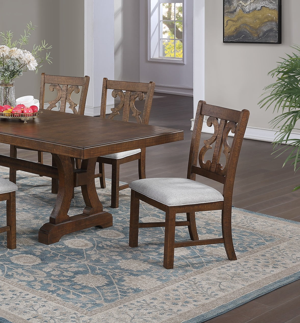 Set of 2 Wooden Cushion Seat Chairs K499439