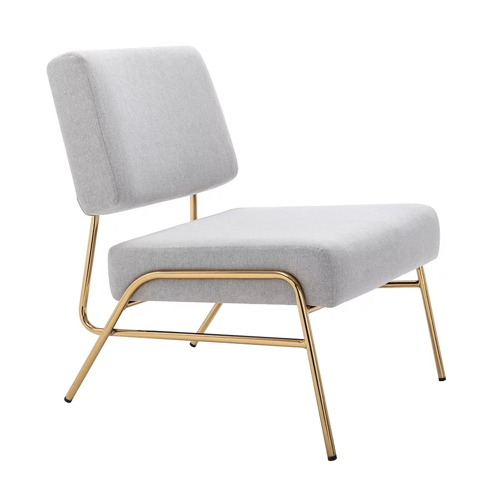 Gray Linen Armless Slipper Chair O2228