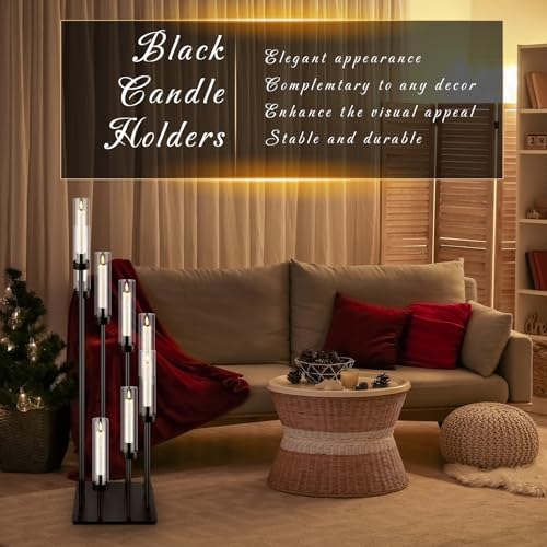 2 Pack Black Metal Floor Candle Holder 42.13 Tall 8 Arms C235