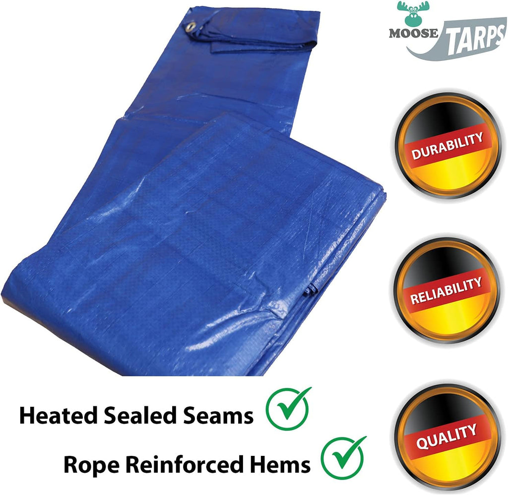 30' x 40' Water Resistant Blue/Silver Tarp F5245