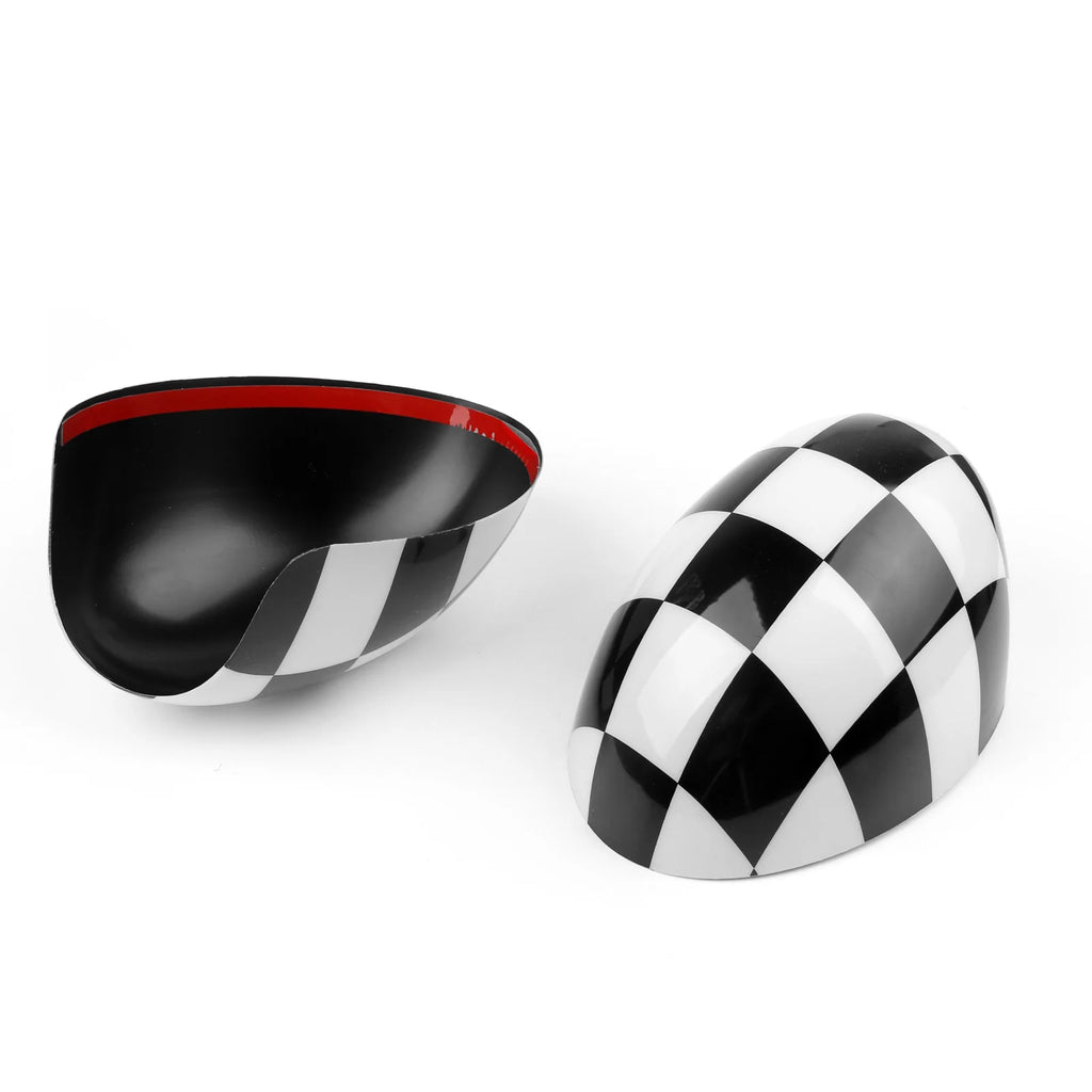 2 x Checkered Mirror Covers for MINI Cooper Z7725