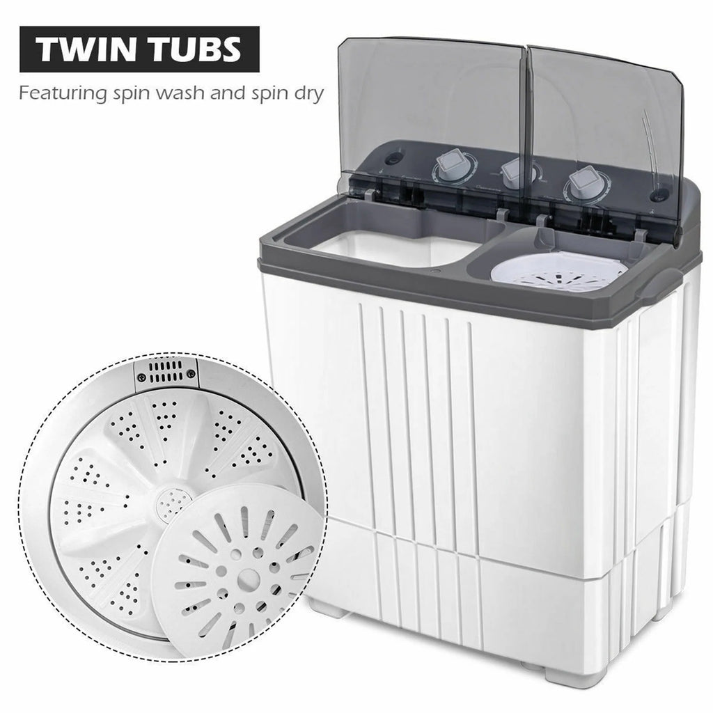 20 lbs Capacity Portable Twin Tub Washer Spinner H70691