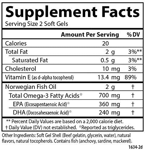 Fish Oil Softgels Lemon Flavor 120 + 30 Ct W93623