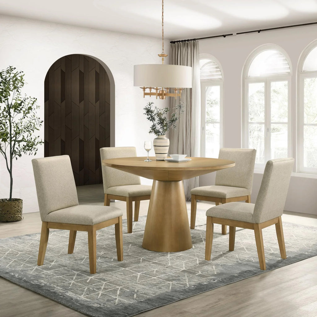 Round Pedestal Dining Set with 4 Chairs G700