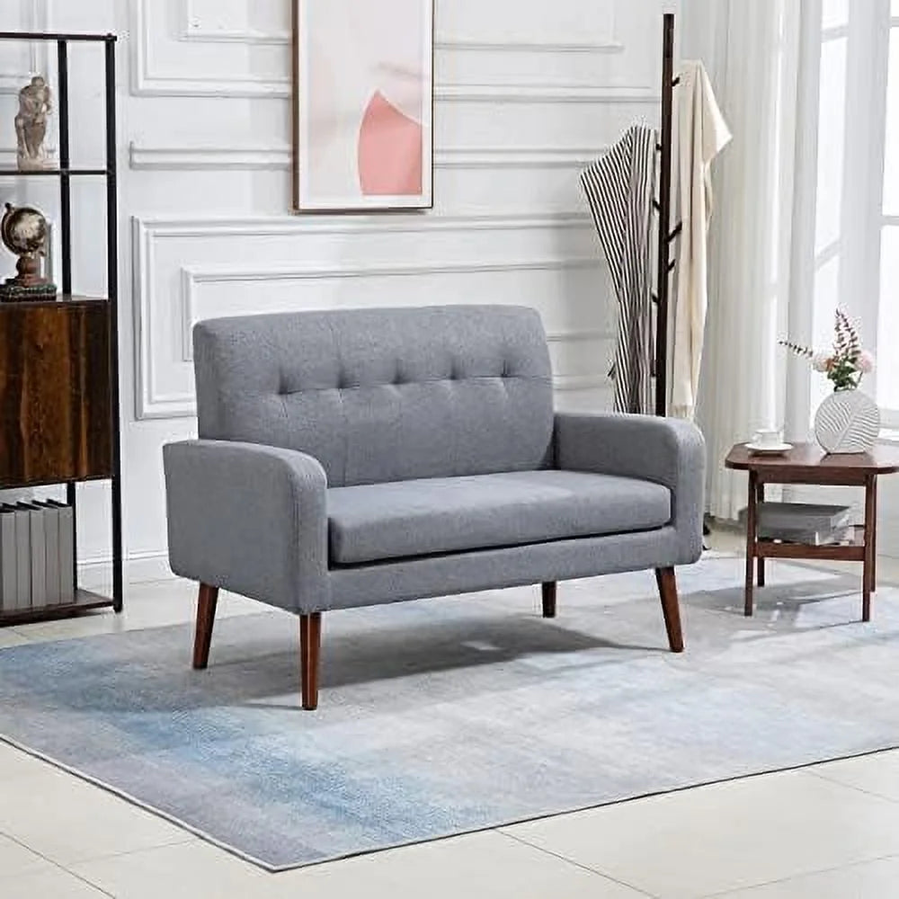 50'' Modern Fabric Loveseat Sofa Grey F382240
