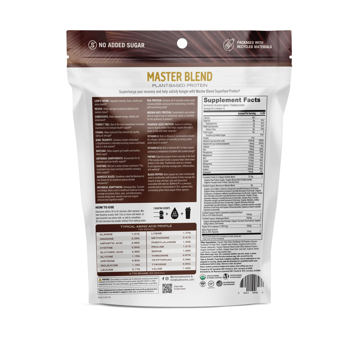 Plant-Based Protein Powder 19.26 Ounce Creamy Chocolate M982096