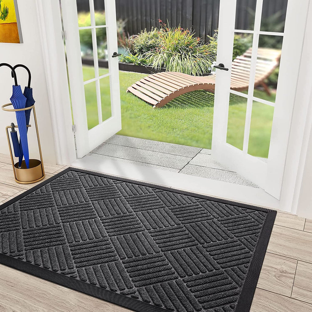 24''x35.4'' Gray Rubber Backing Doormat S243