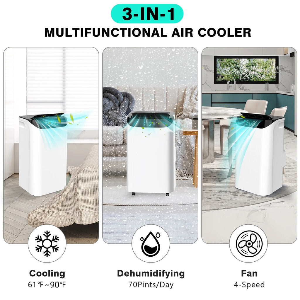 14000 BTU Portable Air Conditioner with Dehumidifier and Cooling Fan Z439919