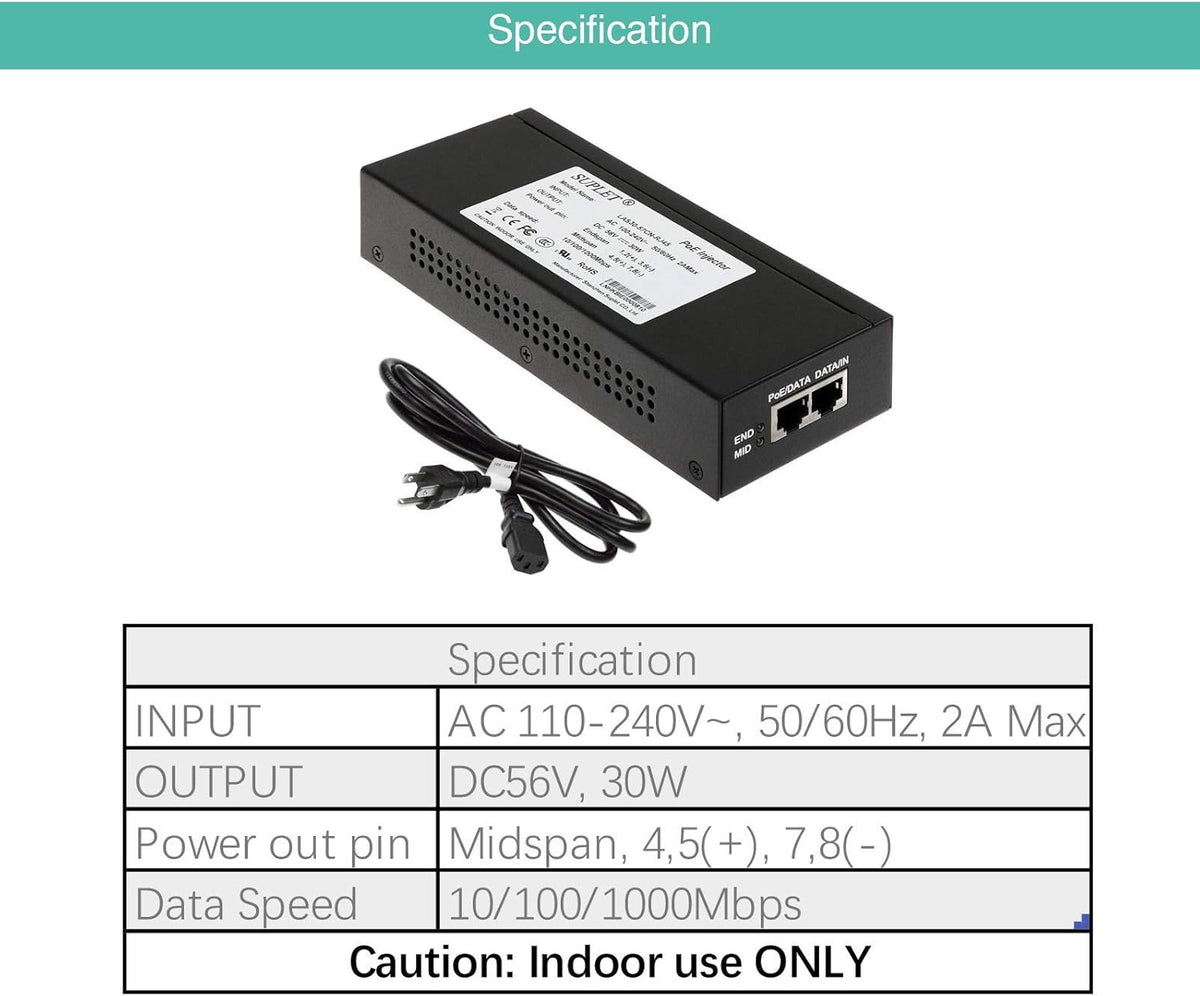 30W Gigabit Single Port PoE Injector Z2889