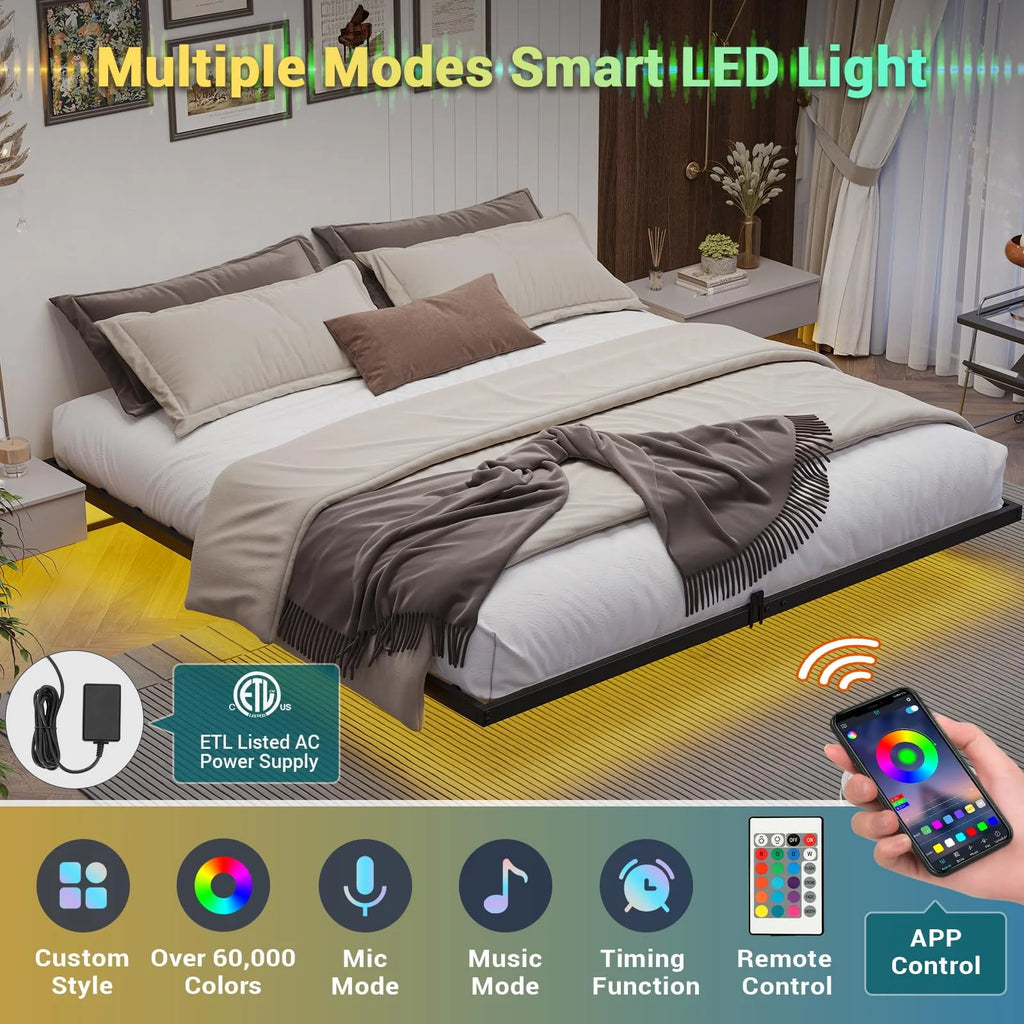 Queen Bed Frame with LED Lights C451948