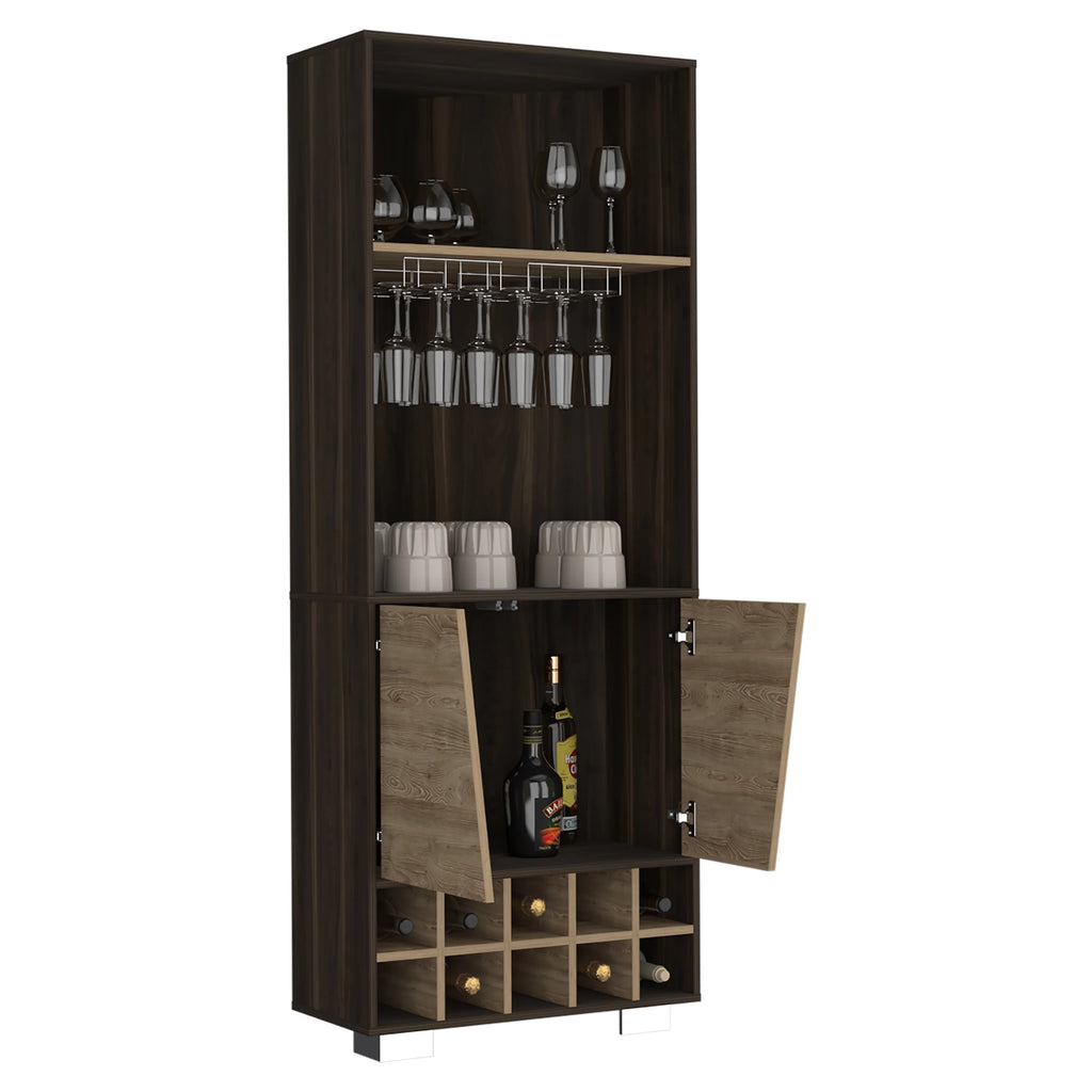 Corner Bar Cabinet Dark Oak Pine B444