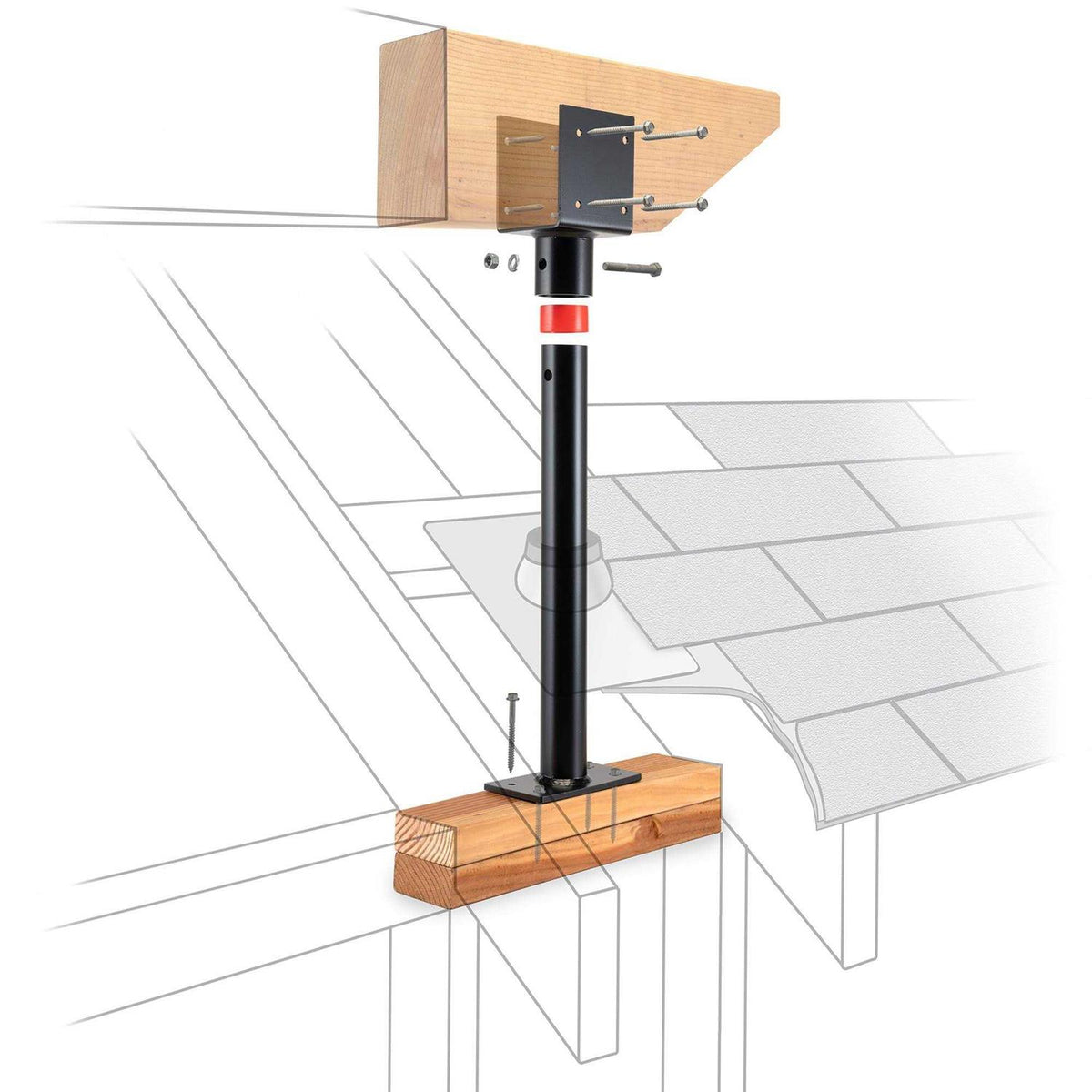 18 Roof Riser 3-1/2 Saddle Black V73840