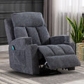 Manual Massage Recliner Chair with Heat, Side Pockets and Cup Holders, Overstuffed Breathable Fabric Reclining Chair, Single Sofa Y296637