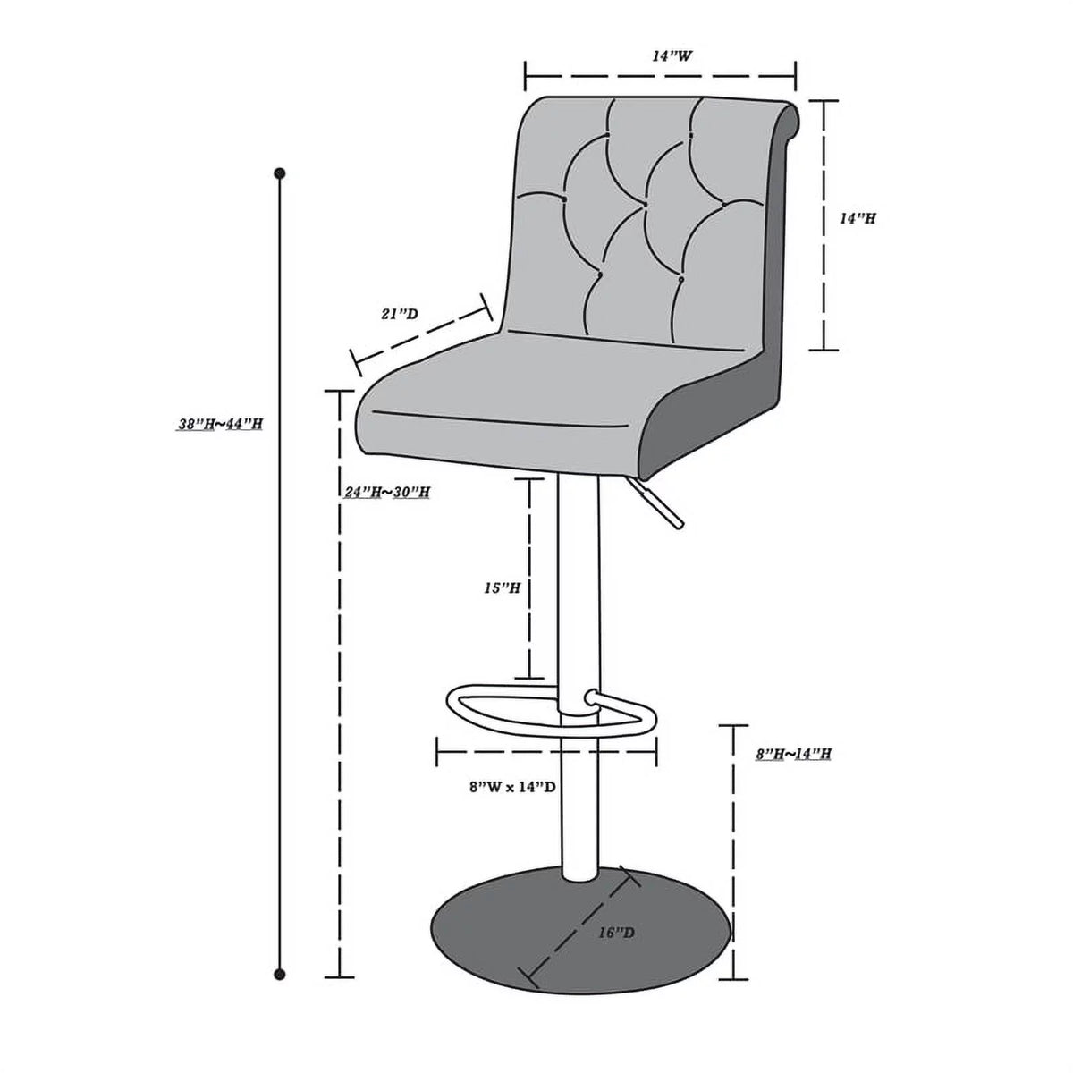 White Faux Leather Adjustable Height Swivel Barstool Set of 2 R8657