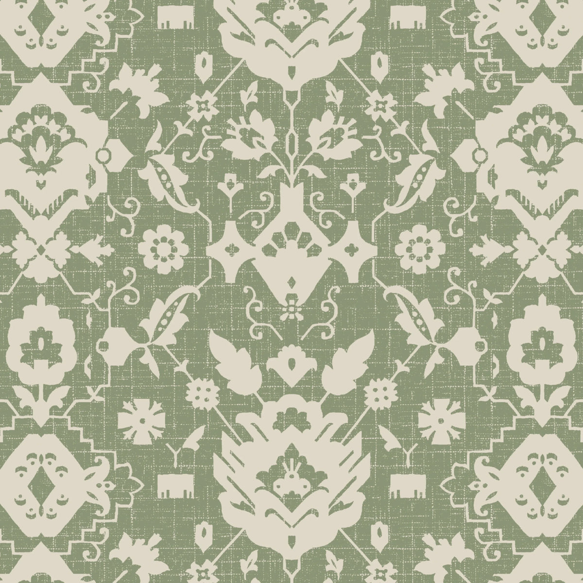 Green Damask Rectangle Outdoor Chair Cushion T64636