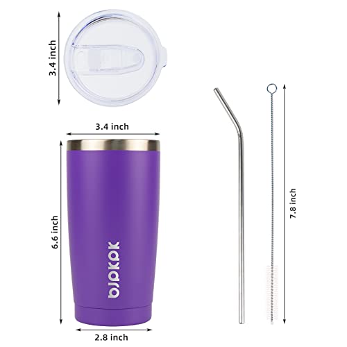 20 oz Stainless Steel Insulated Tumbler with Lids and Straws J821