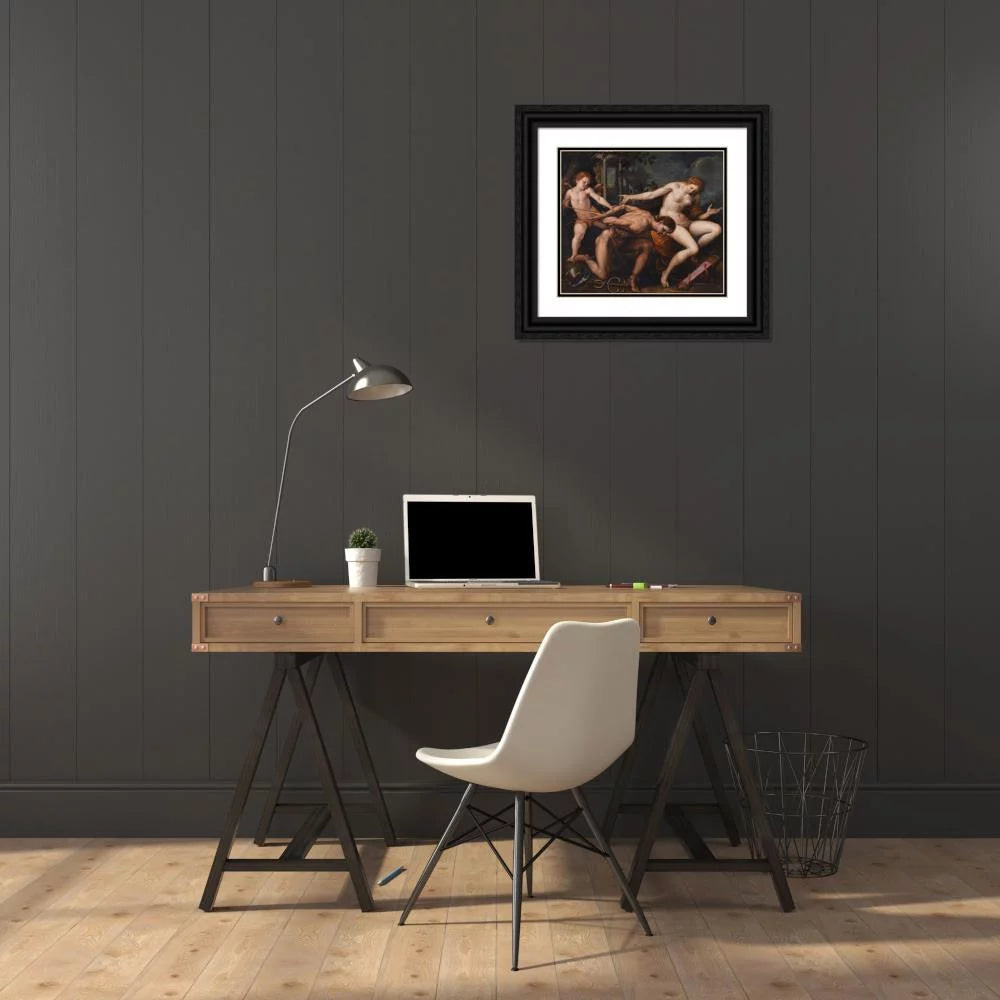 Black Ornate Framed Double Matted Museum Art Print Q230