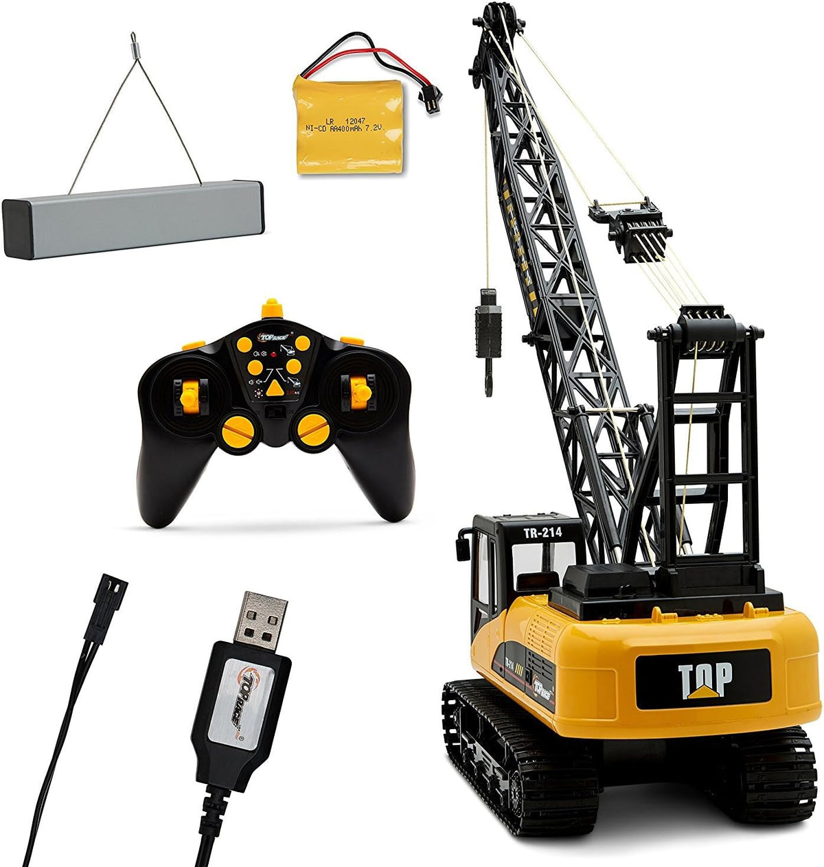 15 Channel 1:14 Scale Battery Powered RC Construction Toy Crane J373357