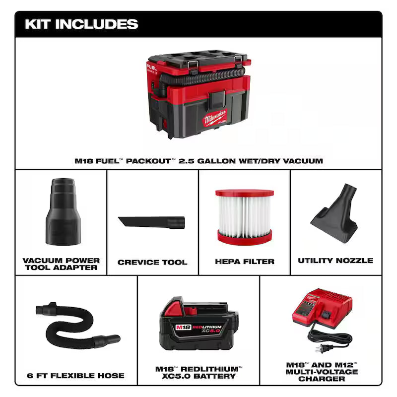 18-Volt Cordless 2.5 Gal. Wet/Dry Vacuum with Battery and Charger Z73799