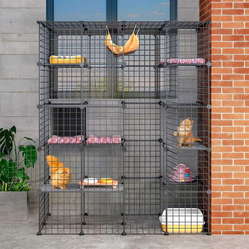 Large Outdoor Cat Enclosure with 6 Jumping Platforms Z17154