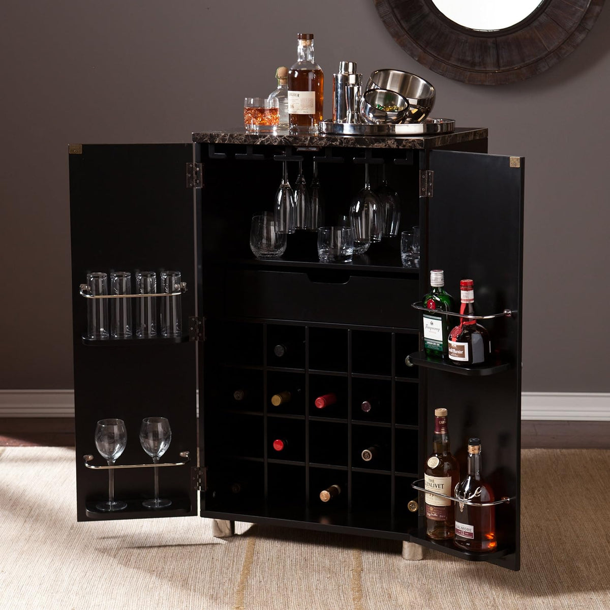 Black Bar Cabinet V85073