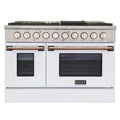 48 In. 6.7 cu ft. Natural Gas Range with White Door and Gold Accents S47320