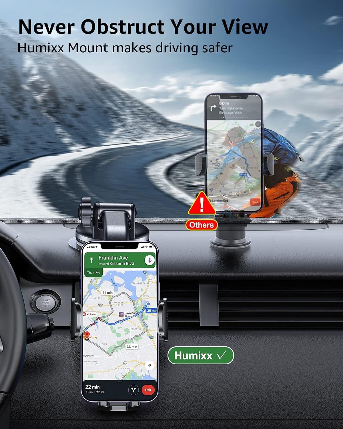 Grey Suction Cup Car Phone Holder Mount H849798