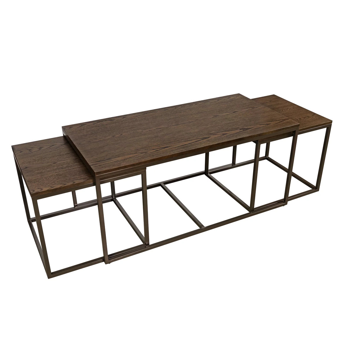 Brown Set of 3 Nesting Coffee Table D794