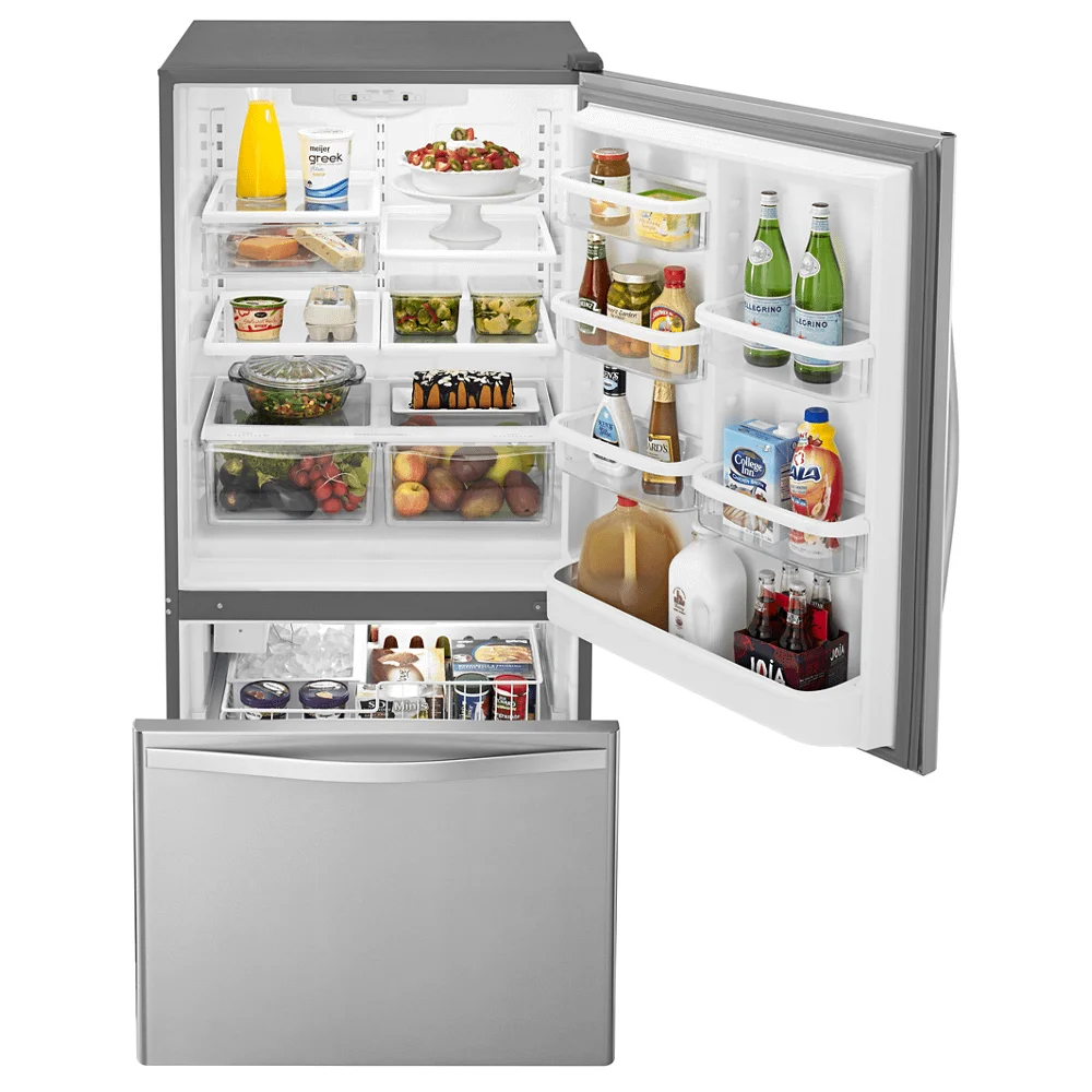 Bottom-Freezer Refrigerator with Glass Shelves 22 Cu. ft W6776