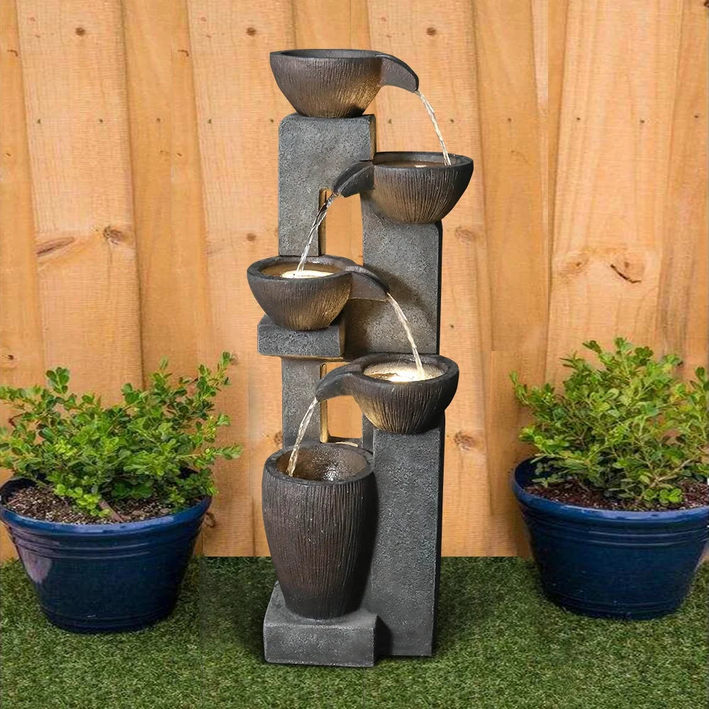 10" Outdoor 5-Tier Waterfall Fountain H76891