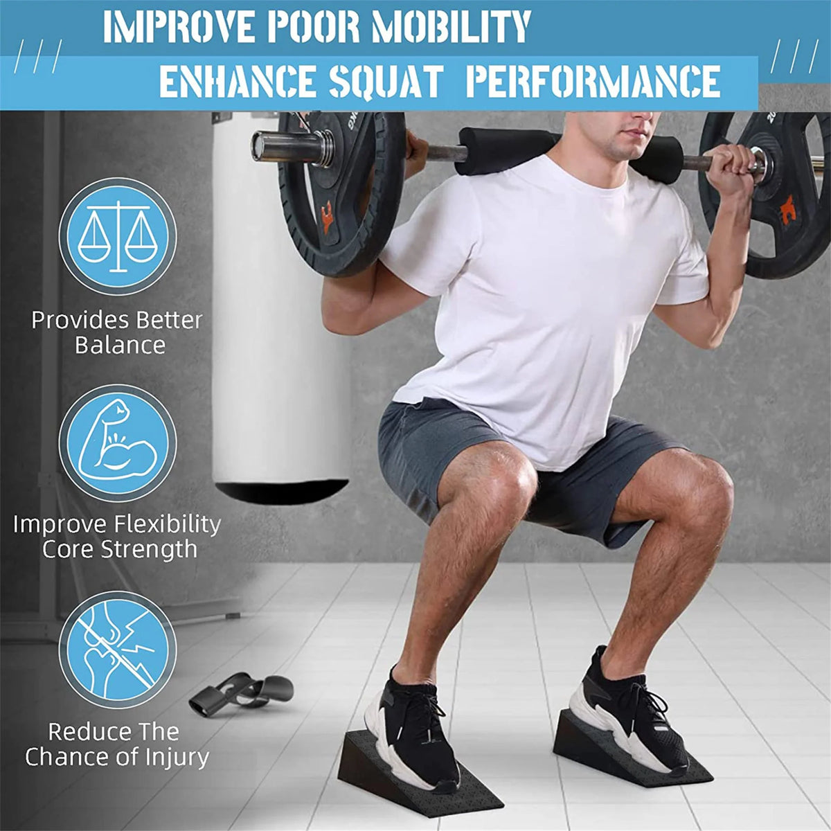 Squat Wedge Blocks Non-slip Calf Raise Platform X216905