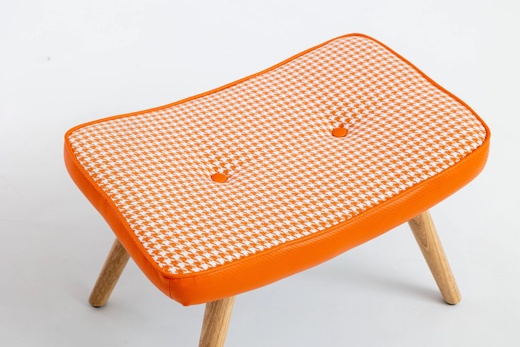 Wooden Step Stool with Cushion and Non-Slip Pad F25326