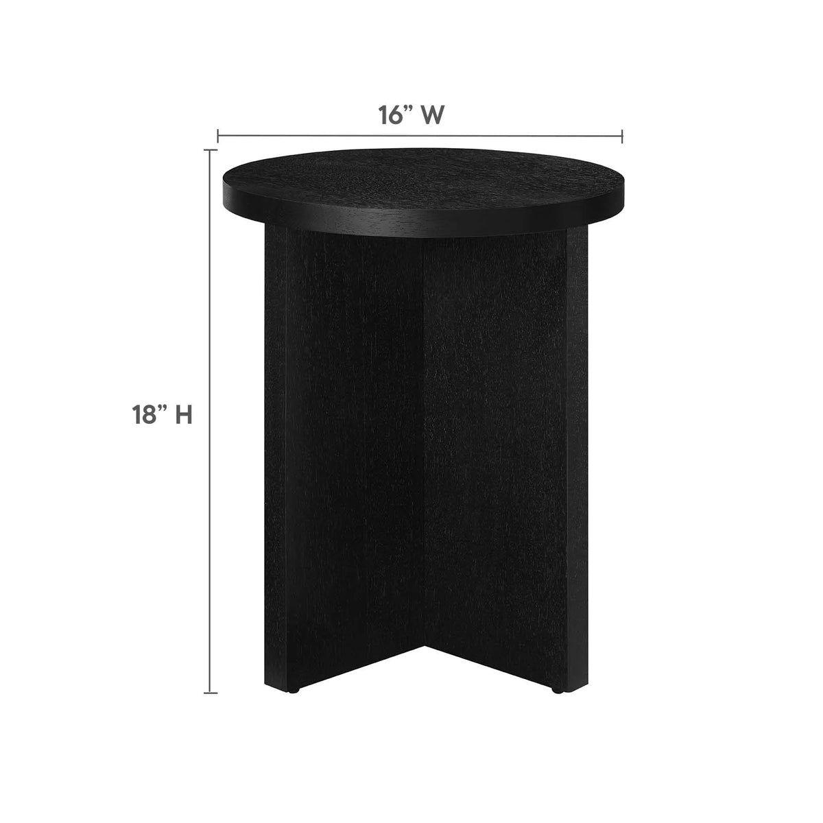 Black Round Wood Side Table O226855