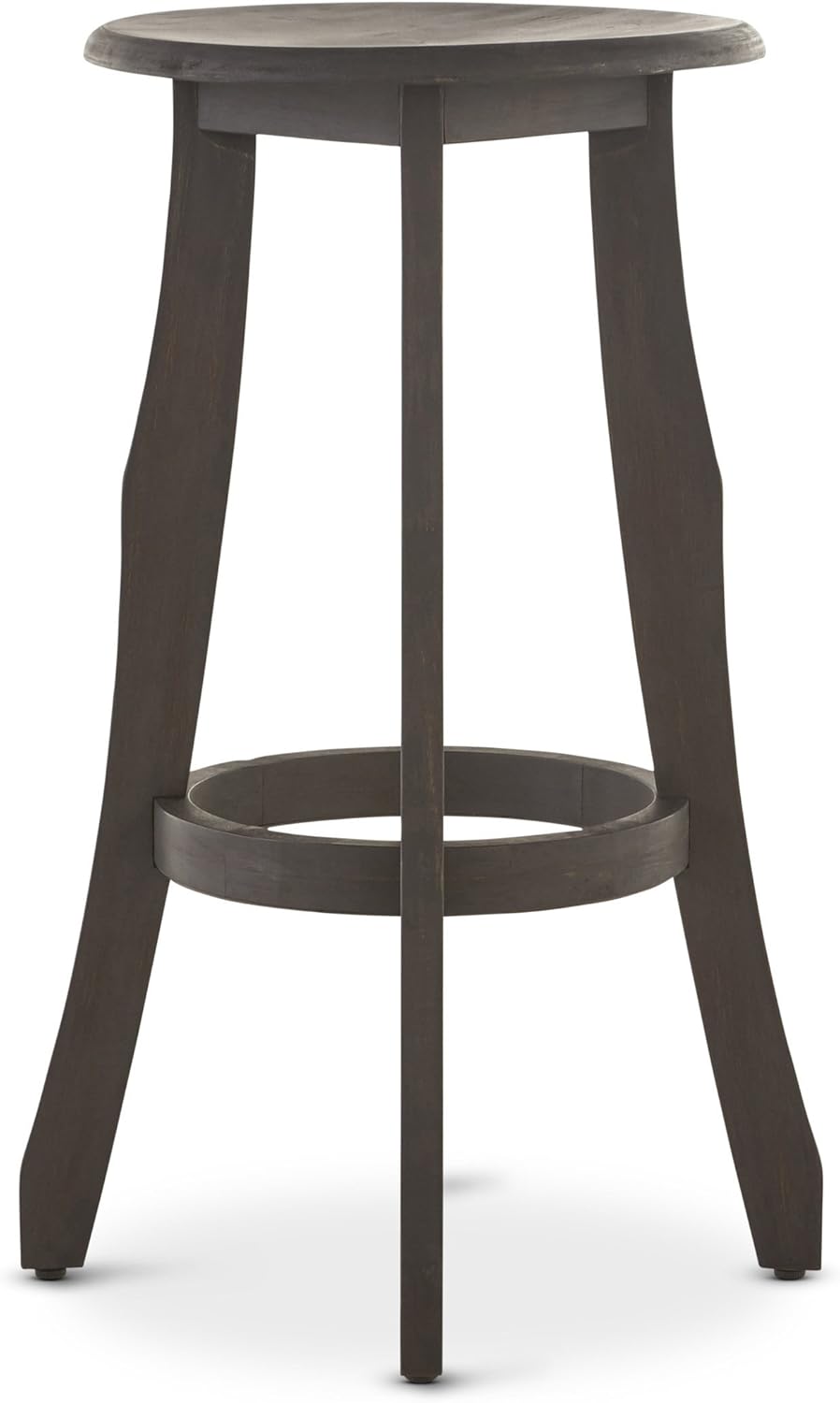 2-Pcs Set Dark Grey Acacia Wood Barstools S38394