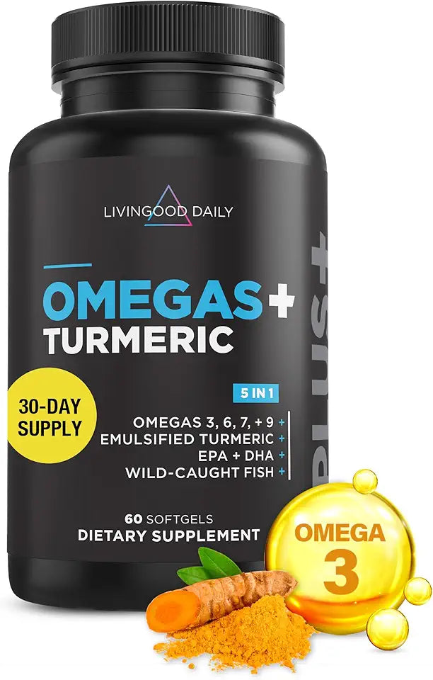 Omega 3 6 9 Turmeric Curcumin Supplement 60 Softgels F27259