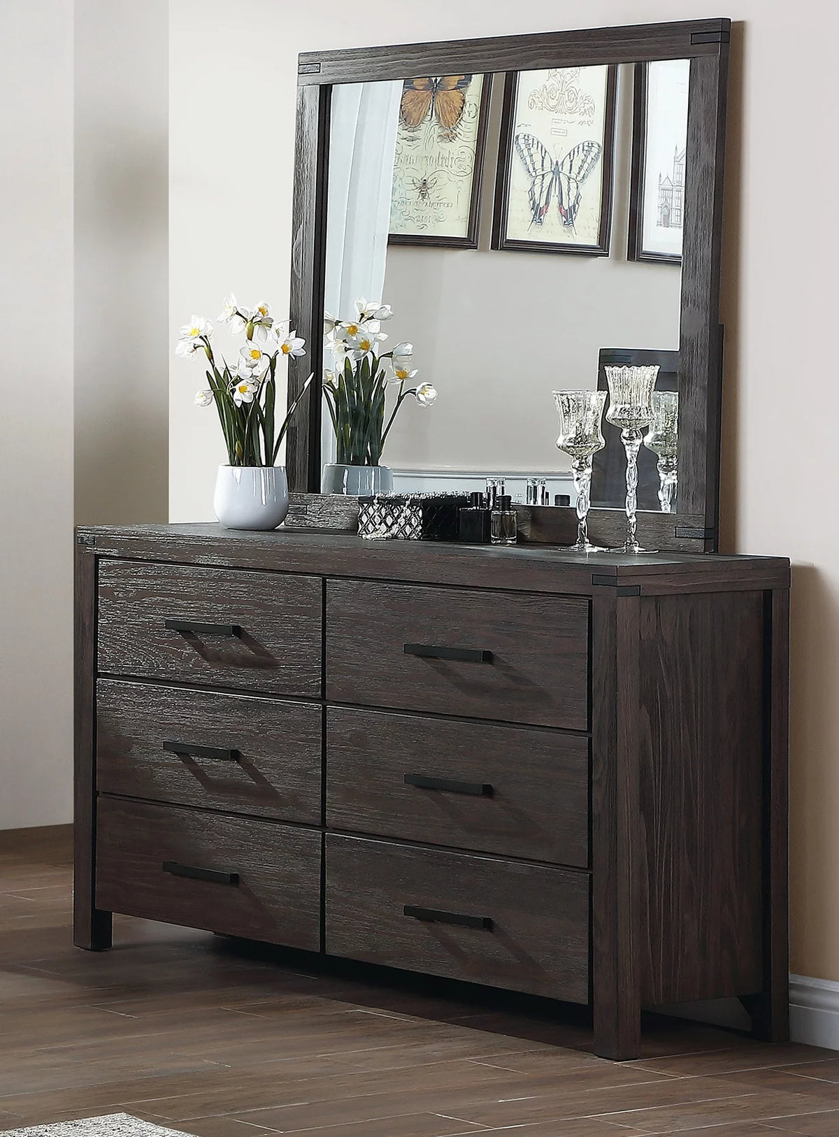 4pc Solid Wood Eastern King Bedroom Furniture Set M219