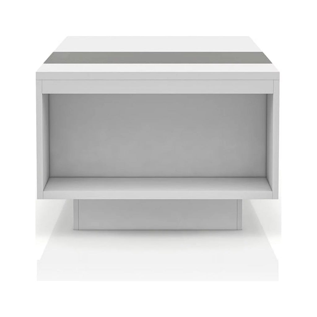 Modern Wood Storage Coffee Table in White and Black Q105
