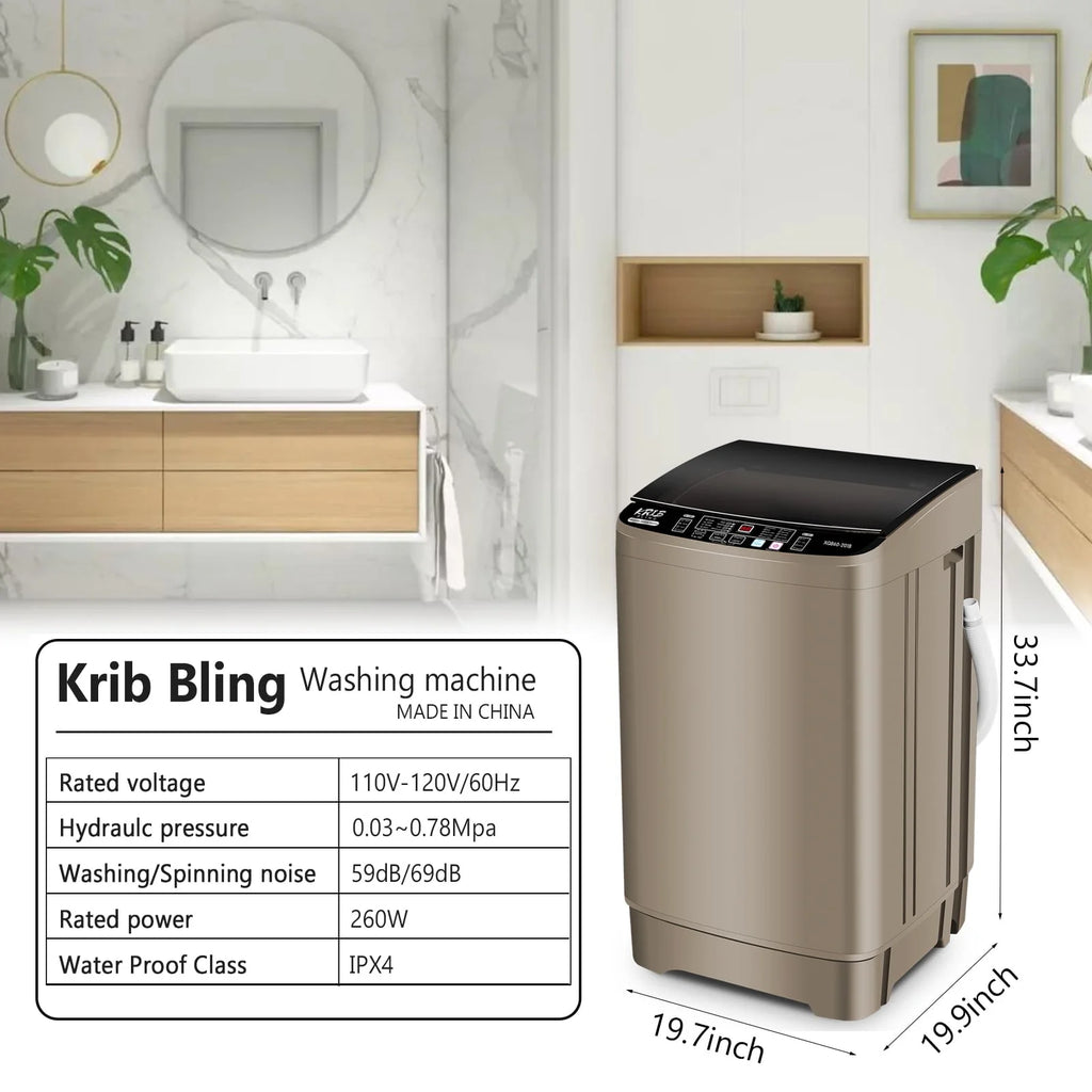 Full-Automatic 17.7 lbs Portable Compact Laundry Washer with Drain Pump U296