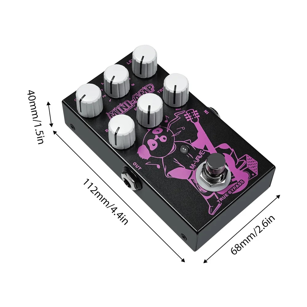 Electric Guitar Effects Pedal 9V Portable Multi Effects Pedal Metal Case R1091