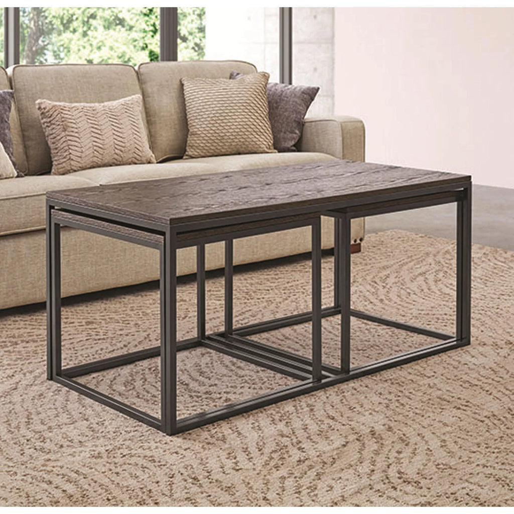 Brown Set of 3 Nesting Coffee Table D794