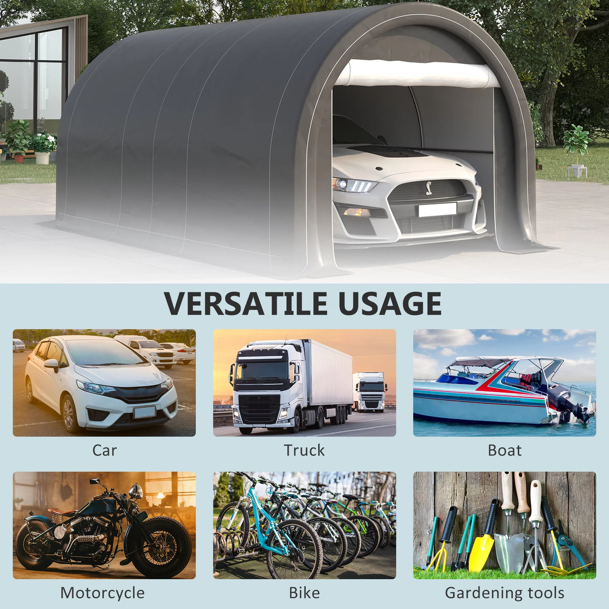 10' x 16' Anti-UV PE Carport Storage Tent L478802