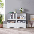 White Kids Toy Storage with Bookshelves Y63866