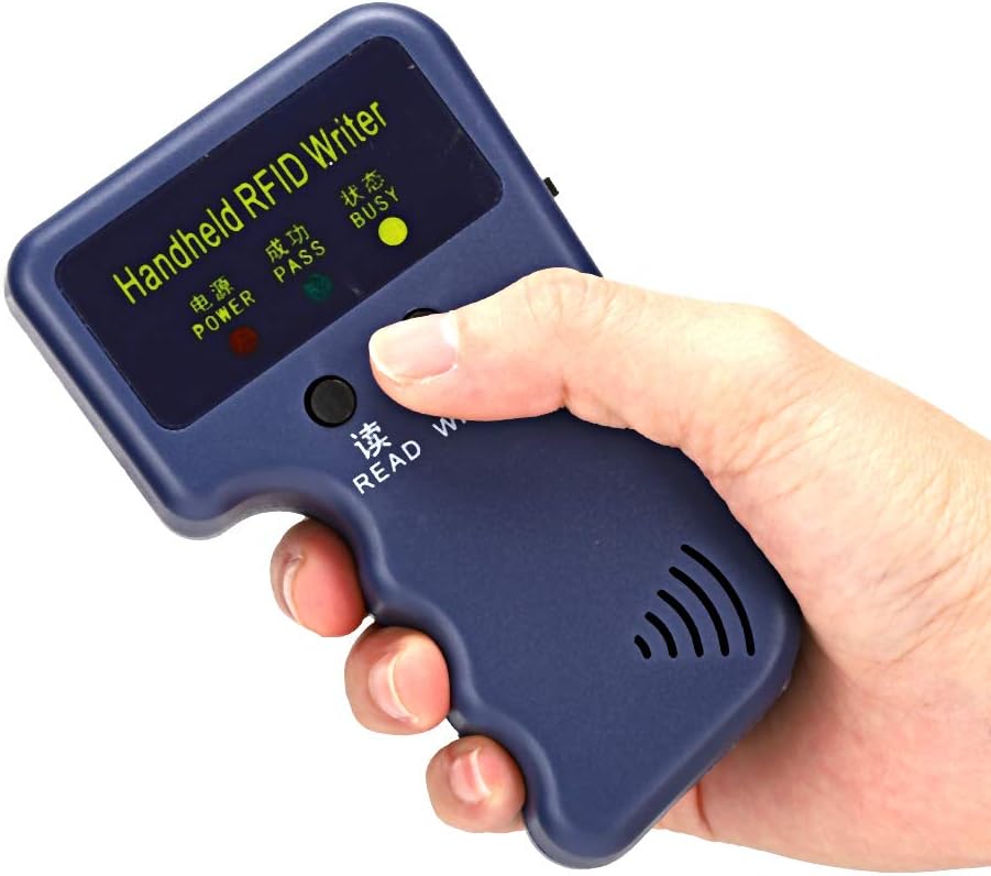 Handheld RFID Card Copier 125KHz ID Duplicator Reader Writer with 5Pcs Writable Keychain and 5Pcs Writable Card H223979