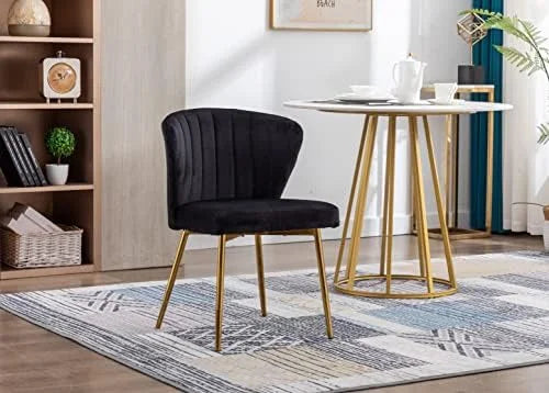 Velvet Accent Chair with Golden Metal Legs G323